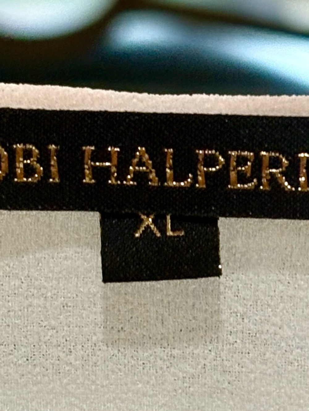 Kobi Halperin Black and Gold Logo Trim Blouse - Picture 4 of 5